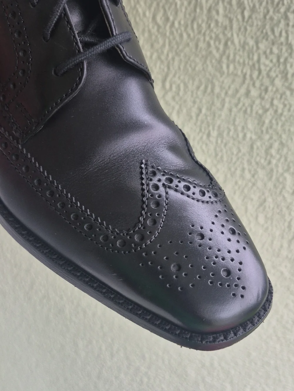 Cole Haan/Nike (India) Men's Black Brogue Derby Wing Tip Luxury Dress Shoes